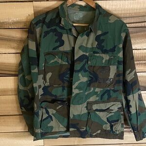Vintage USMC woodland Camouflage hot weather BDU Jacket size small short